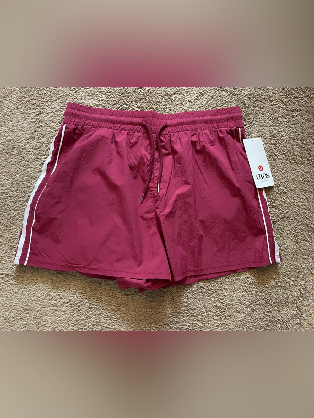 OTOS Women's Maroon Athletic Shorts with White Trim
